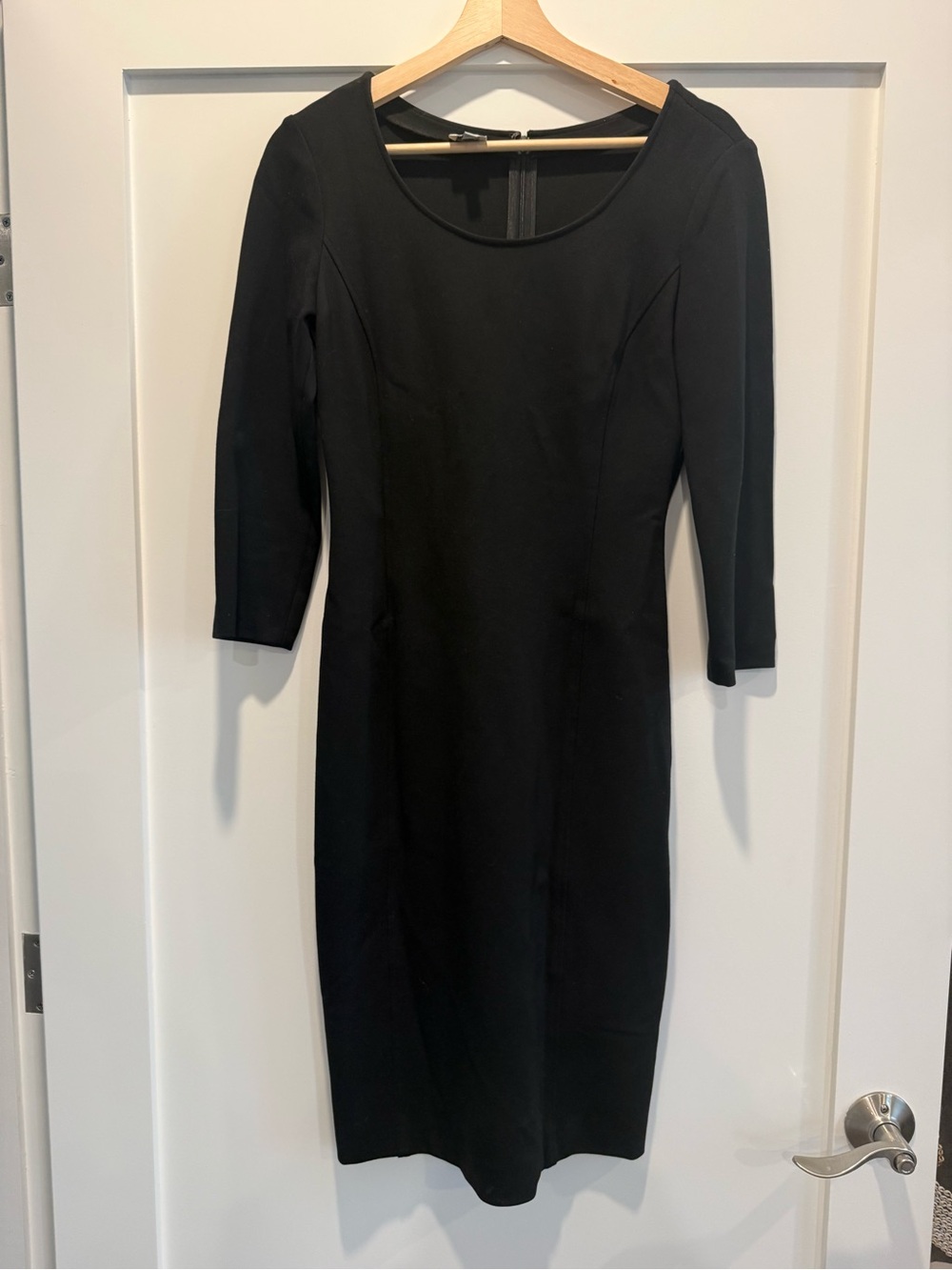 Armani Collezioni Black Long-Sleeve Sheath Dress